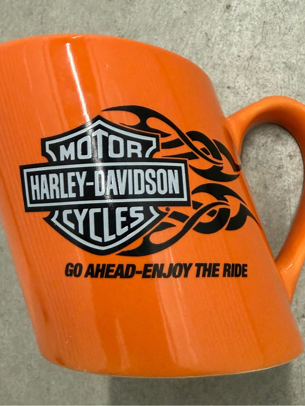 Harley-Davidson Motor Cycles Orange Coffee Mug Official Licensed, MW/DS Safe